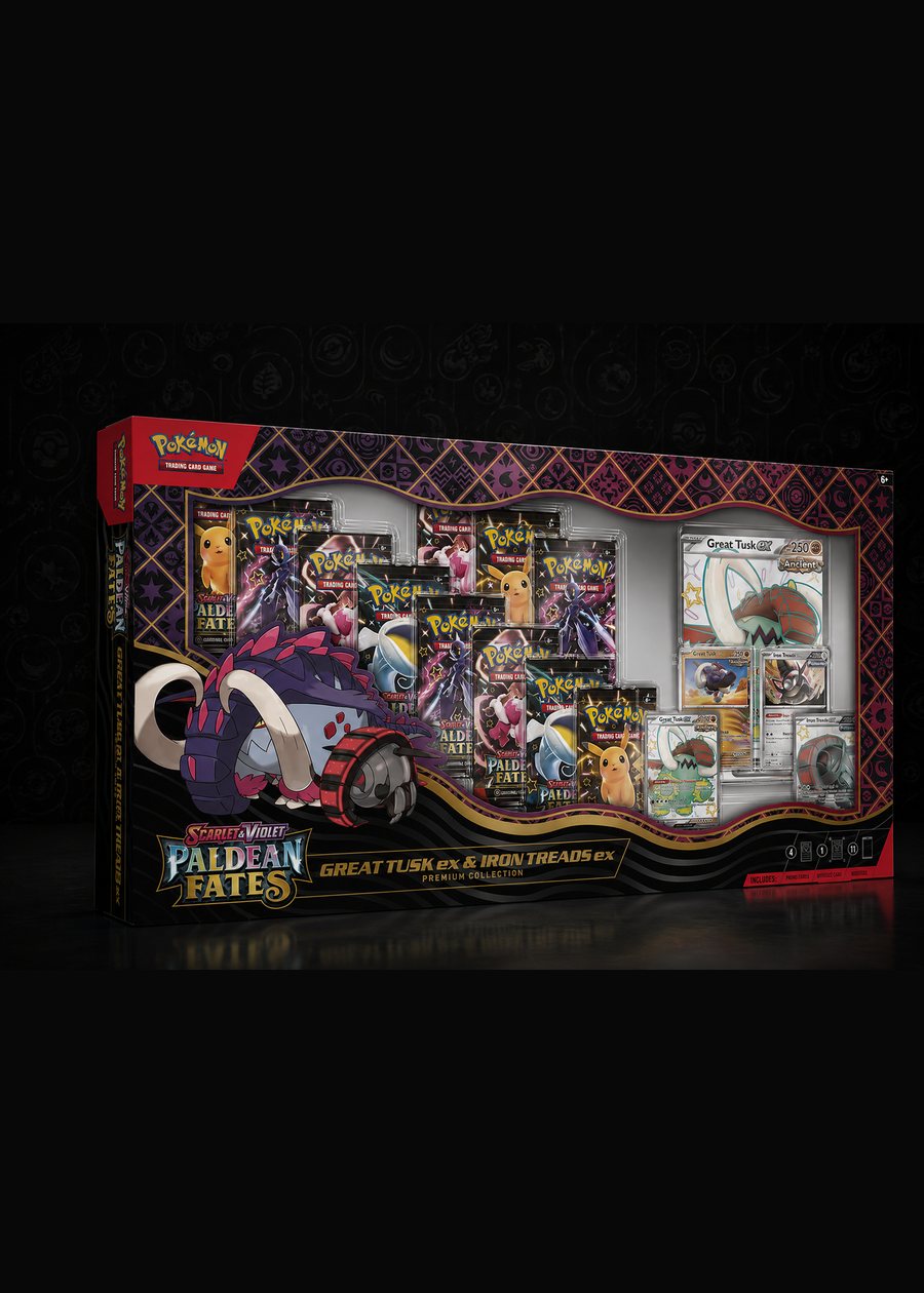 Paldean Fates Great Tusk ex and Iron Treads ex Premium Collection